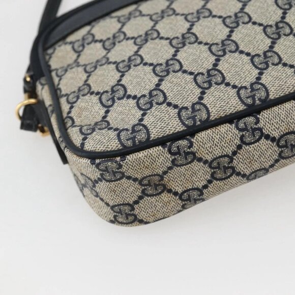 GUCCI GG Supreme Shoulder Bag PVC Navy Gold 007 115 6428 8039 Auth ep10857 - Picture 4 of 16